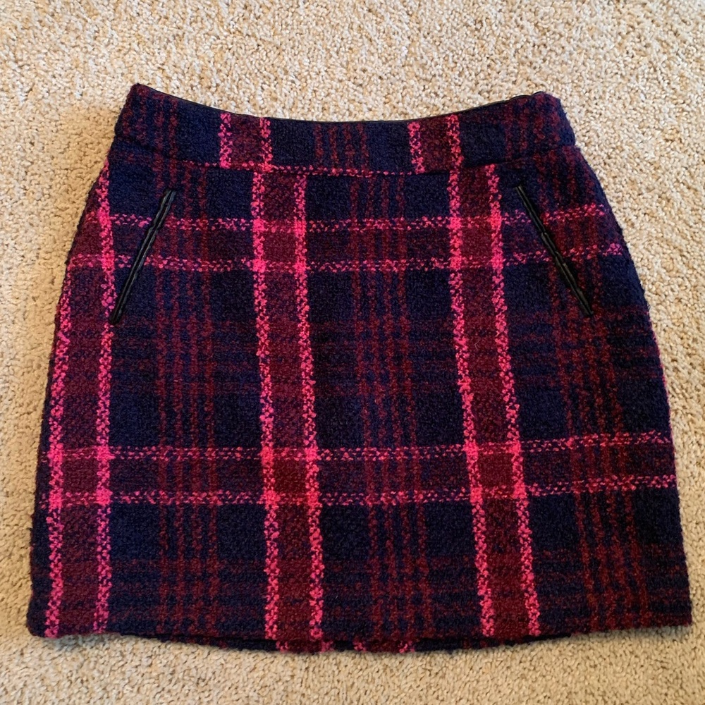 ASOS tweed plaid mini skirt